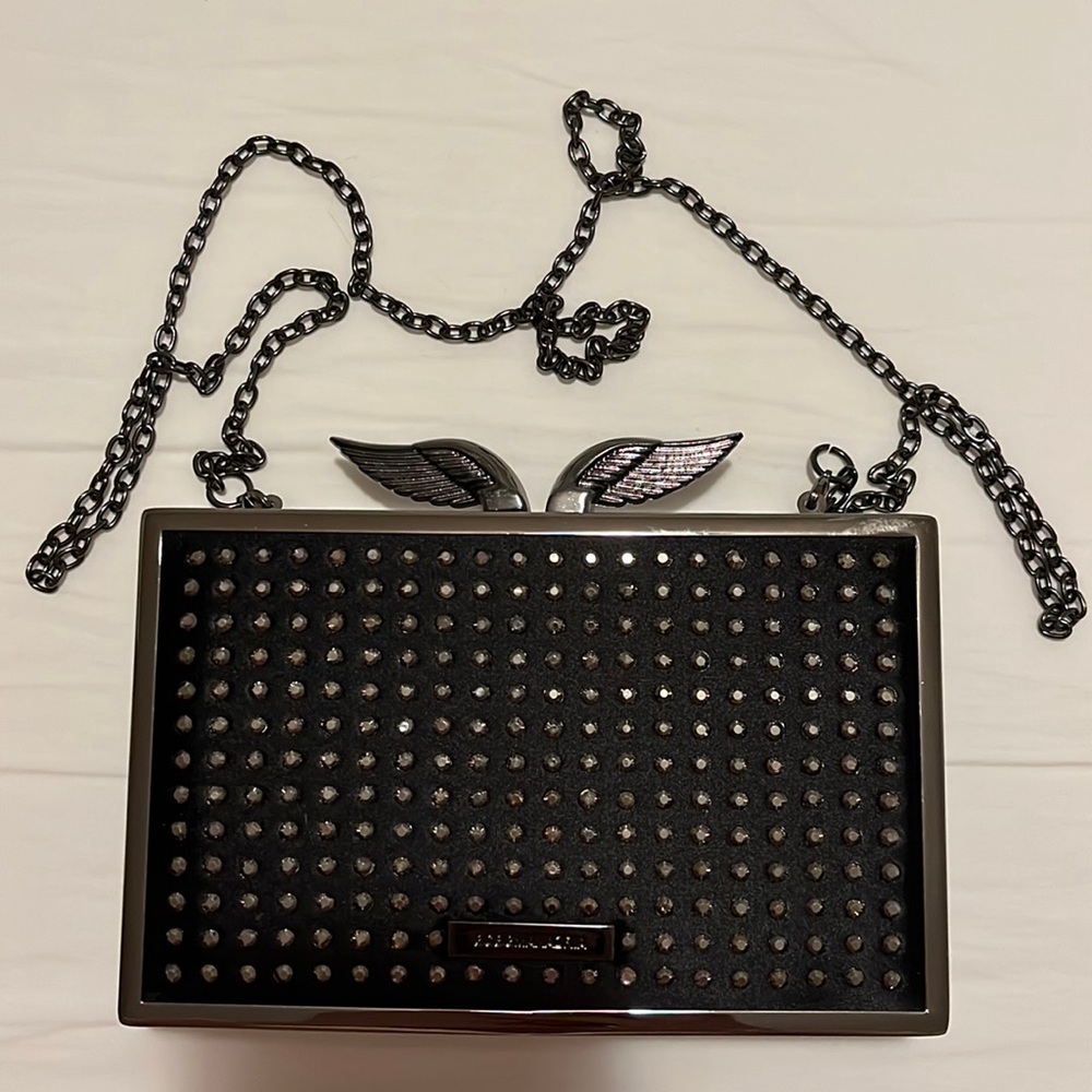 Bcbg satin studded clutch
